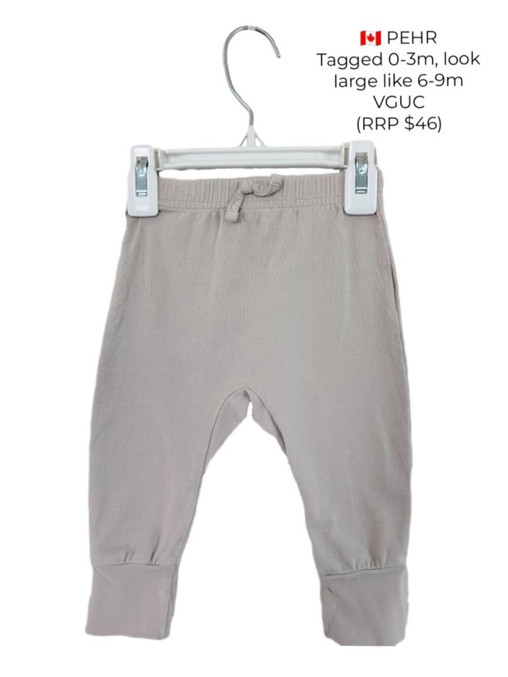 PEHR Beige Harem Pant Joggers 6-9m